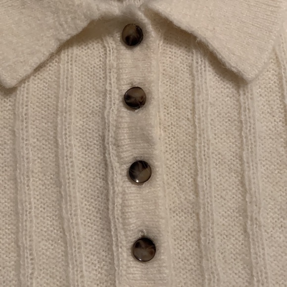 RE ISSUE Women’s Wool and Alpaca Long Sleeve Quiet Luxury Sweater SZ XS Cream - Picture 6 of 13